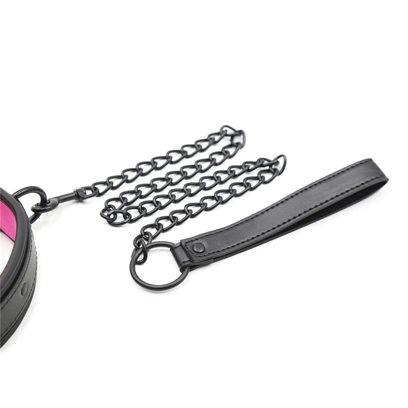 Кожаный ошейник для БДСМ с поводком секс-игры взрослых бондаж сдержание манжеты
