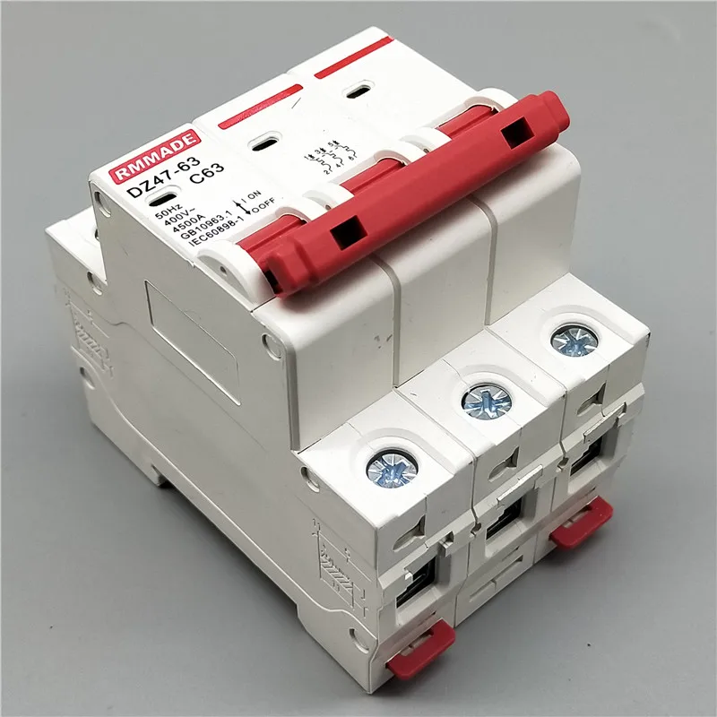 AC220V-400V DZ47-63 3P 6A 10A 16A 20A 25A 230V 400V 32A 40A 50A 63A Мини автоматический выключатель, миниатюрный бытовой выключатель воздуха
