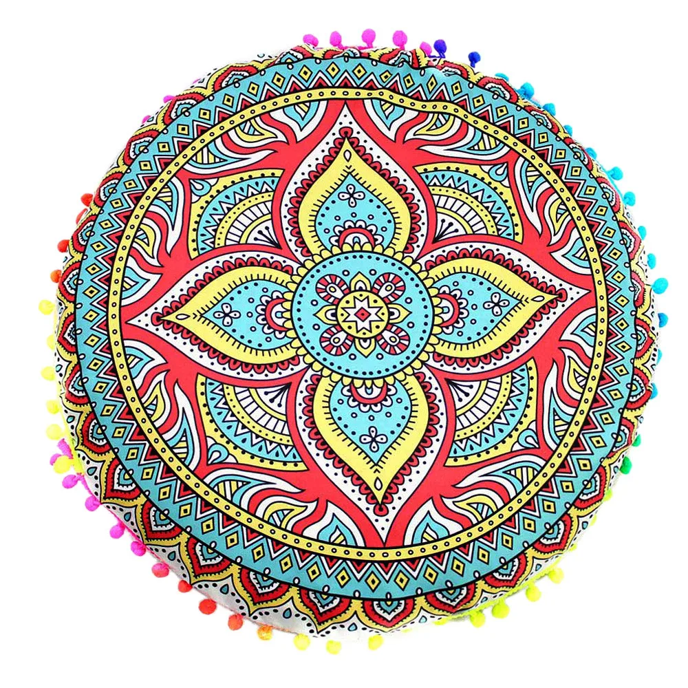 43*43 см круглая подушка с индийским рисунком мандалы чехол для детской домашней