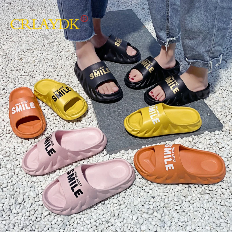 CRLAYDK Indoor Women Letters Design Slippers Home Casual Non Slip Fashion Sandals Beach Bathroom Non-Slip Spa Shower Flats