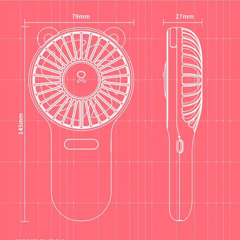 

USB fan mini flash small electric fan portable outdoor handheld fan speed regulation rechargeable with lanyard