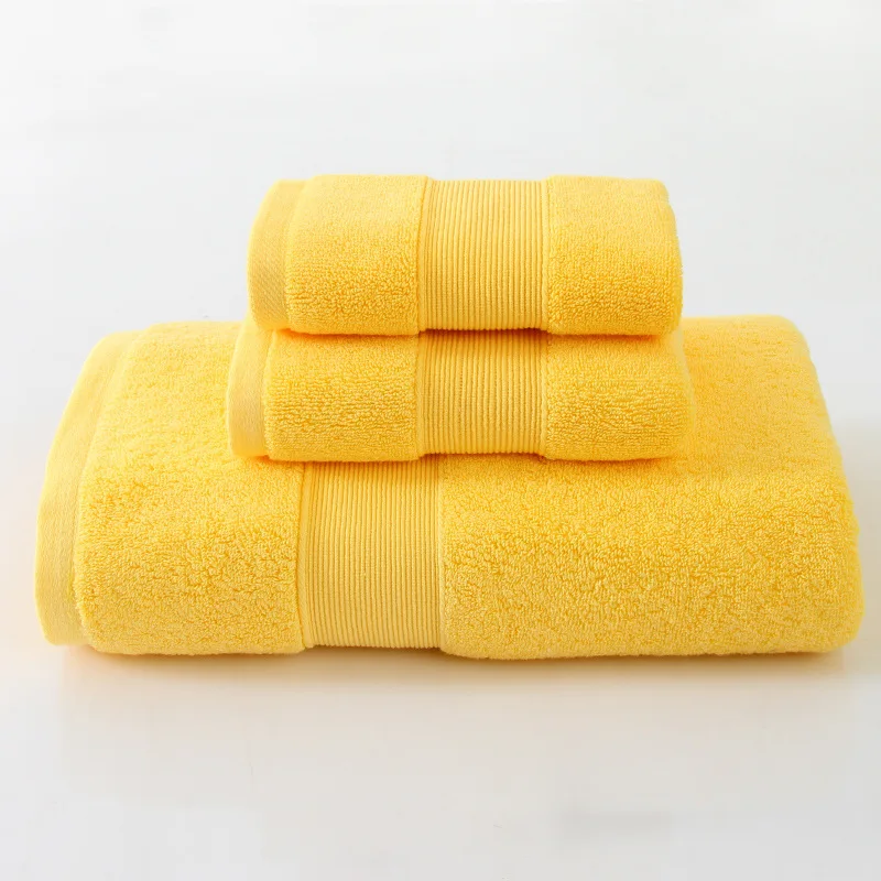 

100%Cotton Bathroom Towel Sets for Hotel Salons ,1 Bath Towels,1 Hand Towels,1 Face Towels, Soft Highly Absorbent Shower Towel