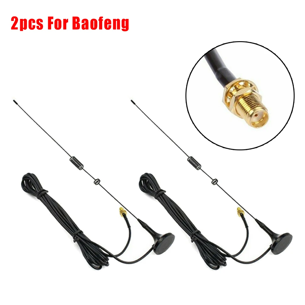 

2pcs Car Magnet Antenna UT-106UV SMA-F For Baofeng UV5R UV82 WalkieTalkie