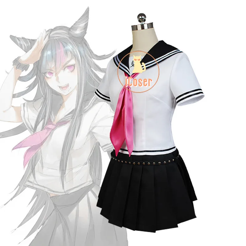 Женский костюм для косплея Danganronpa 2 девочек школьниц JK с юбкой Хэллоуина|Костюмы