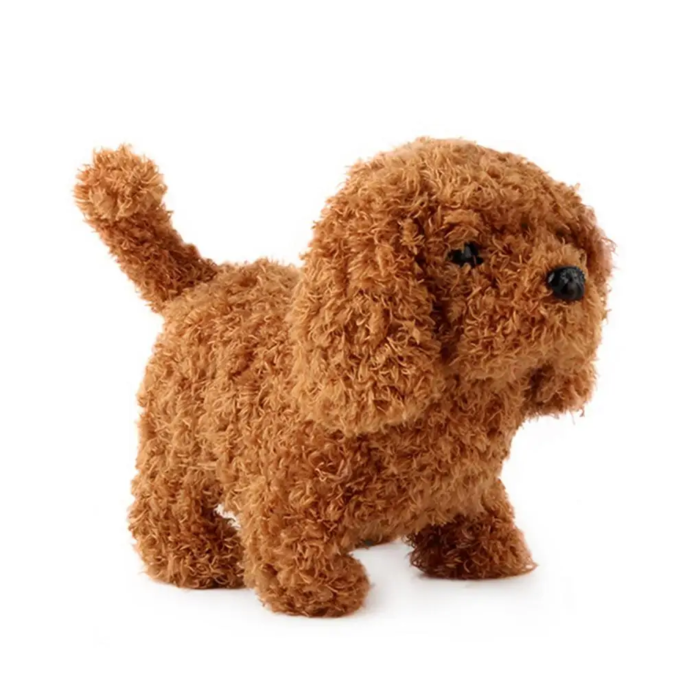 Электронная собака-робот 16 см плюшевый щенок поводок с хвостом плюшевые игрушки