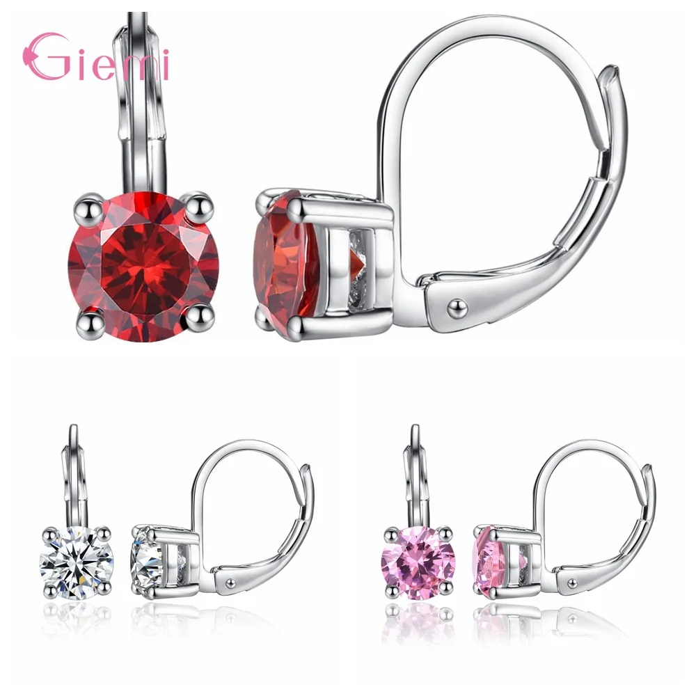 Простые Модные серьги из стерлингового серебра 925 пробы крюк циркония стразы