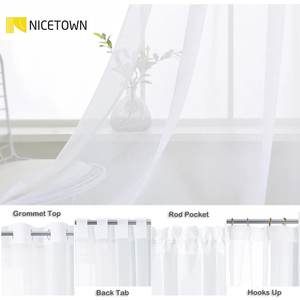 Занавески из белого тюля для гостиной и спальни 1 шт.|Занавески| |