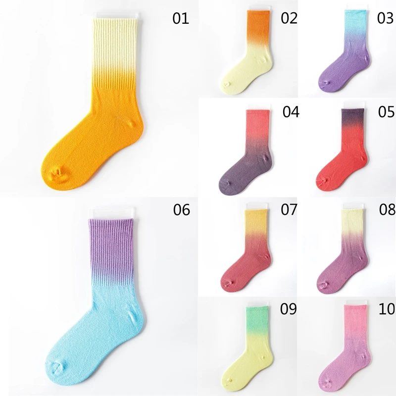 

Tie-dye Socks Street Trend High-top Tide Socks Men And Women Solid Color Cotton Socks Basketball Men Socks Skateboard Socks