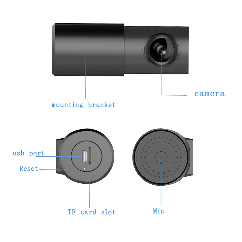 GERUIOU A10 1080P HD Dash Cam Ночное видение Wi-Fi Автомобильная камера Recorder MINI Черный цилиндр