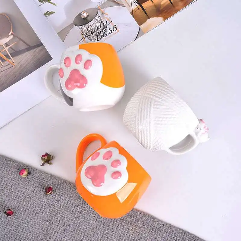 Кружка с милыми кошачьими лапками кофейная кружка керамическая для питья