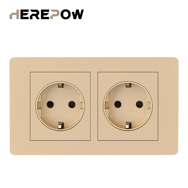 Herepow розетки стеклянные электрические двойные Розетка двойная в сборе с