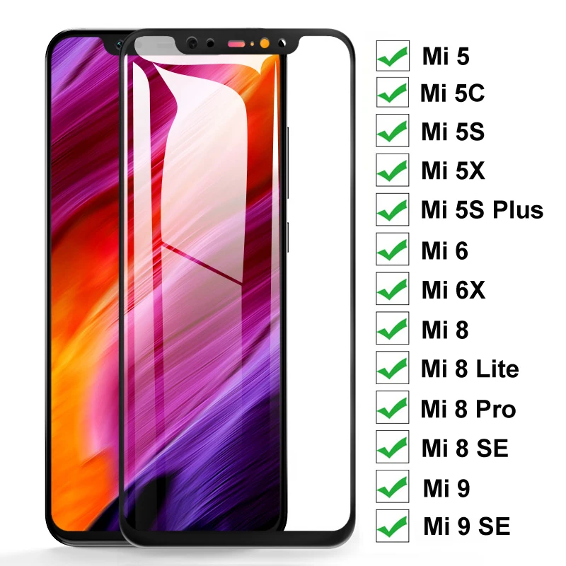 Защитное стекло для экрана Xiaomi Mi 8, 9, SE, 8 Lite Pro, Mi 5, 5C, 5X, 5S Plus, 6, 6X