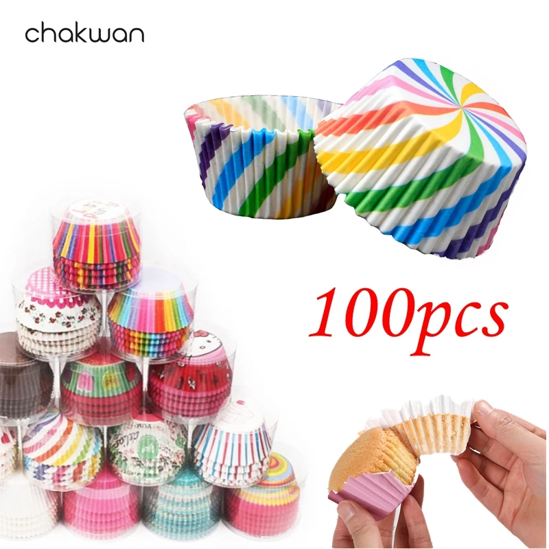 100 шт. кекс Бумага чашки форма для выпечки тортов Diy формы порционного кекса