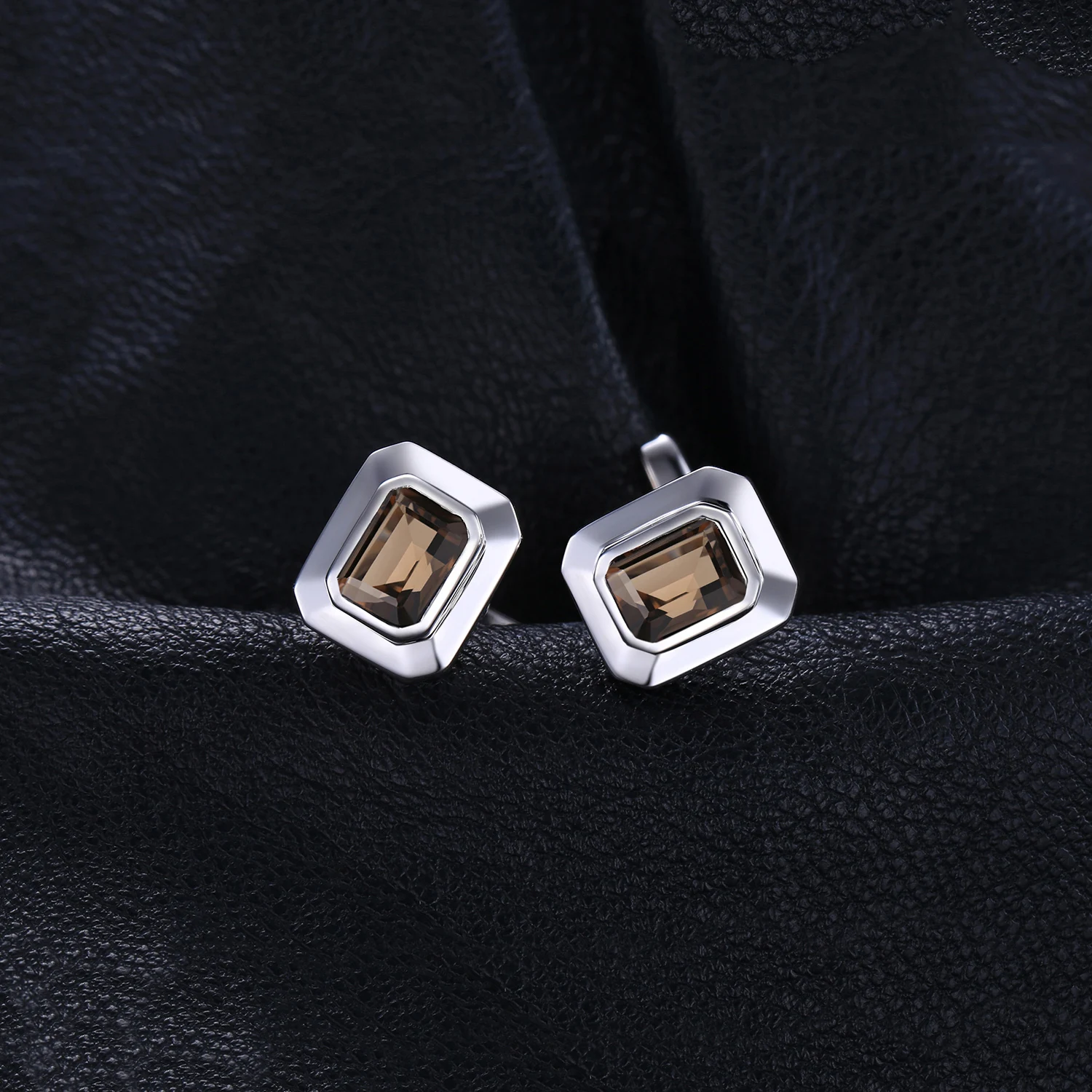 Jewelrypalace Для мужчин 4ct природный дымчатый кварц запонки натуральная 925 пробы Щепка