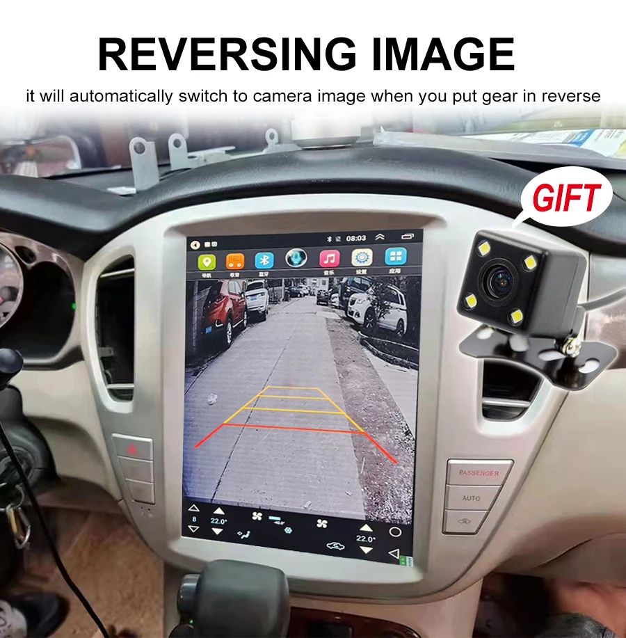 Автомобильное радио с экраном 12 1 дюйма Тесла для Toyota Highlander 2005 KLUGER 2003 Android 11 GPS