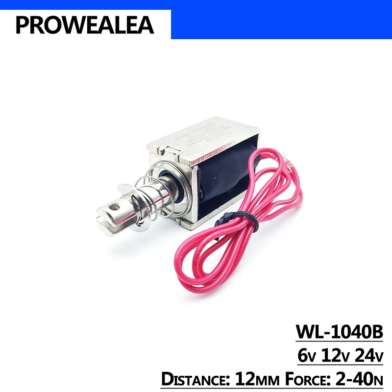 Электромагнитный Электромагнит Pull Type WL-1040B 6V 12V 24V сила тяги 2-40N 12mm открытый каркас