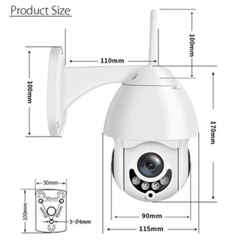 KuWfi WIFI камера Наружная и внутренняя PTZ IP 1080p скоростные Купольные Камеры