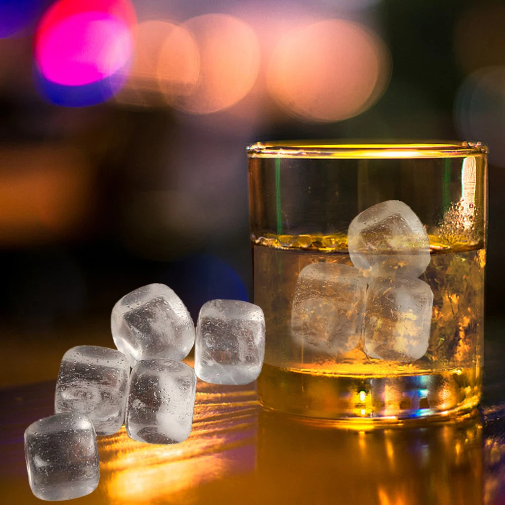 1PC Whisky Stones Ice Drinks Beer Wine Beverage Cooler Cubes SSquare Transparent Crystal Stone Bar Set Chiller |