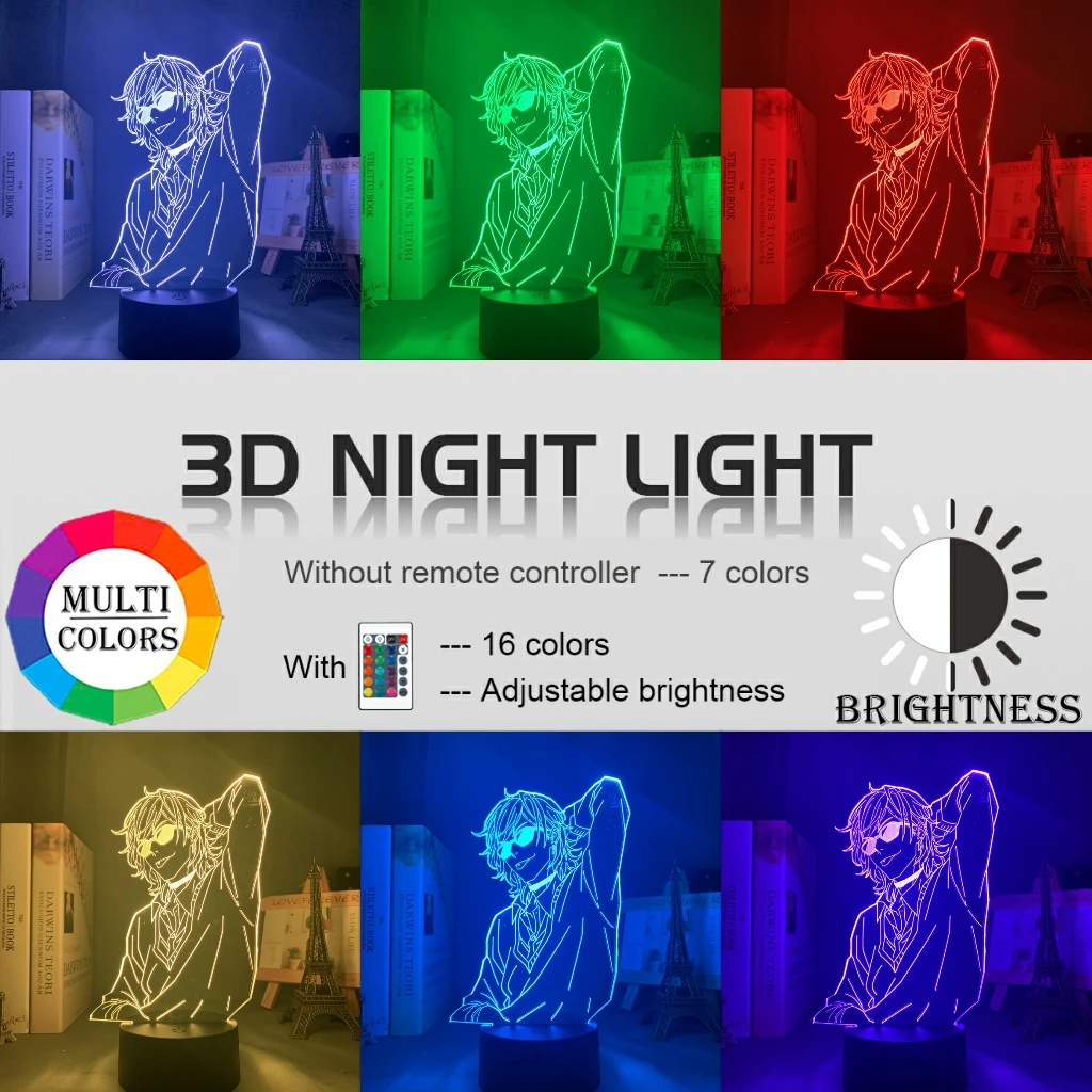 Acrylic 3d Lamp BL Anime Yarichin Bitch Club Yuri Ayato Light for Bed Room Decor Night | Лампы и освещение
