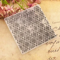 12 8x12 8cm rhombus flowers embossing folders plastic bump scrapbooking diy template indentation photo album card make