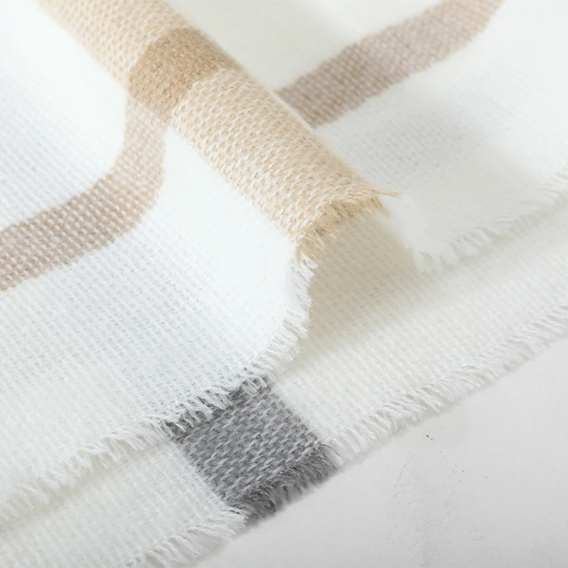 Женский теплый шарф [FEILEDIS] длинный мягкий простой в клетку милый вязаный шарф| |