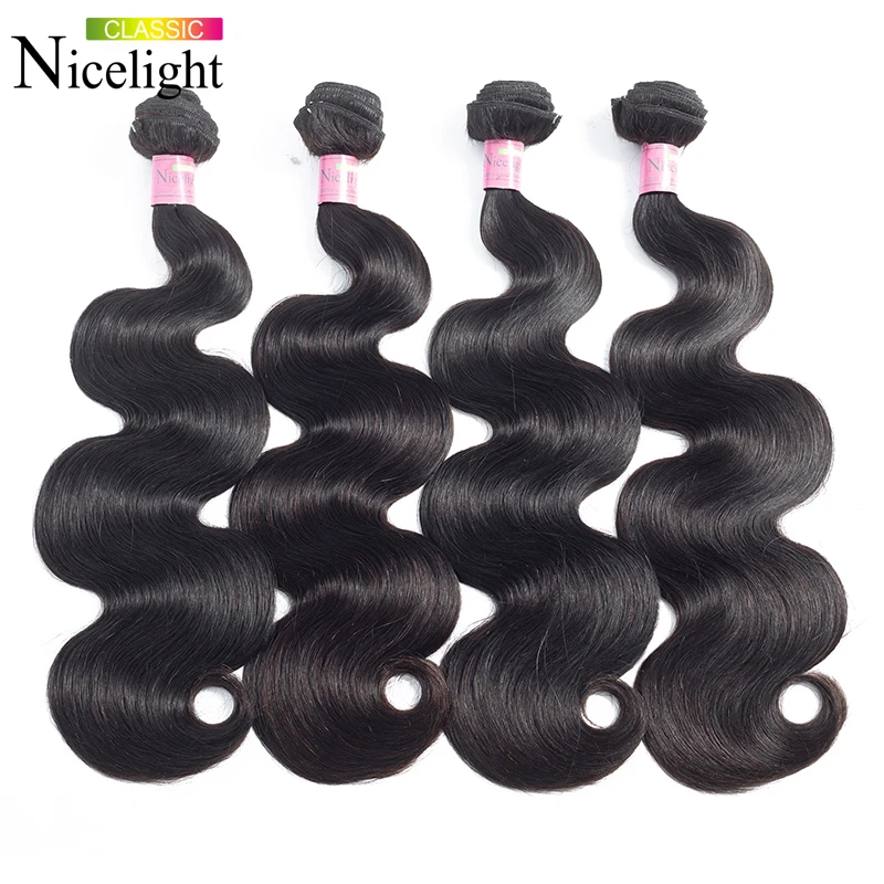 Объемная волна человеческих волос пряди индийские Волосы remy Nicelight для