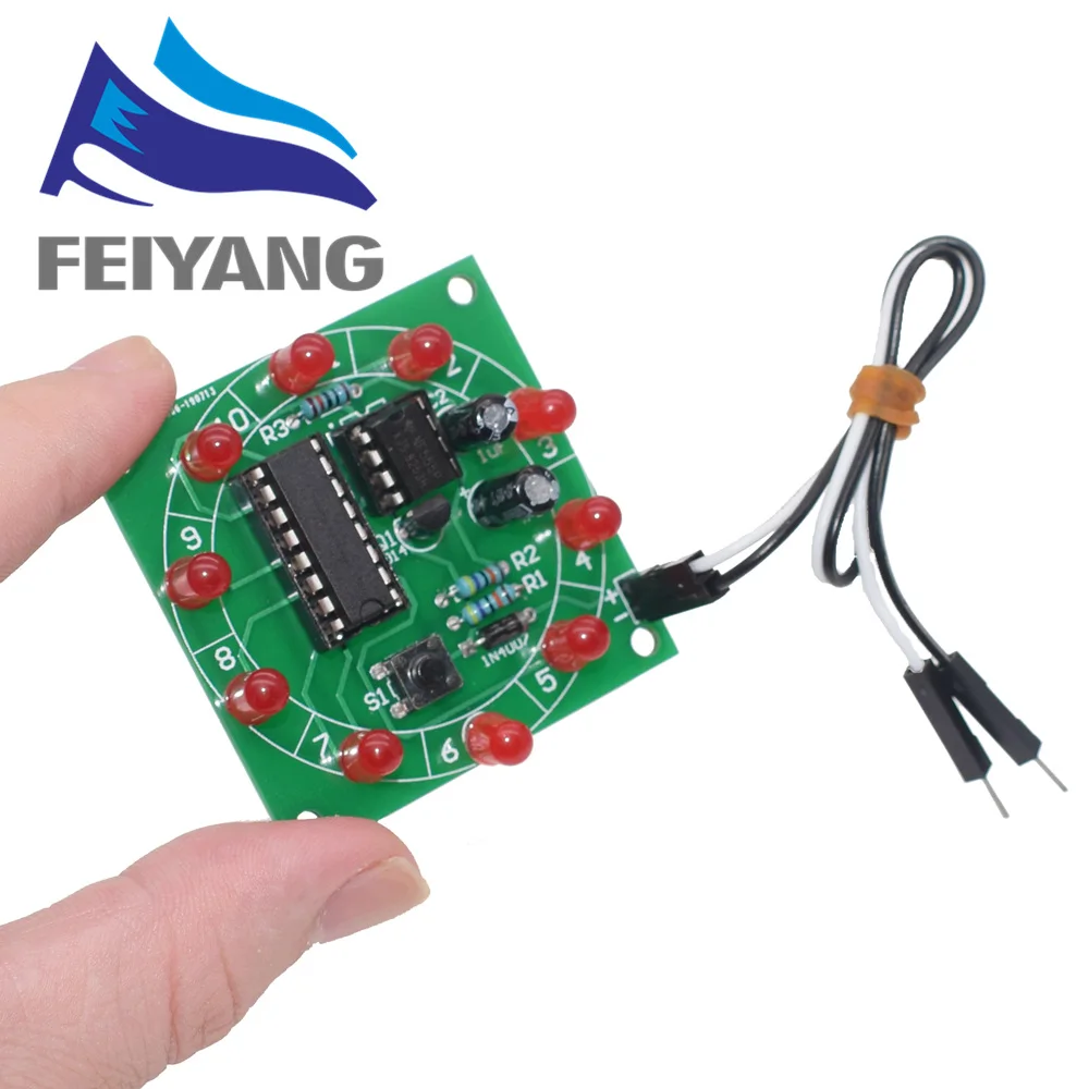 10PCS Lucky Rotary Suite Electronic CD4017 NE555 Self DIY LED Light Kits Production Parts And Components 3-5V | Электронные