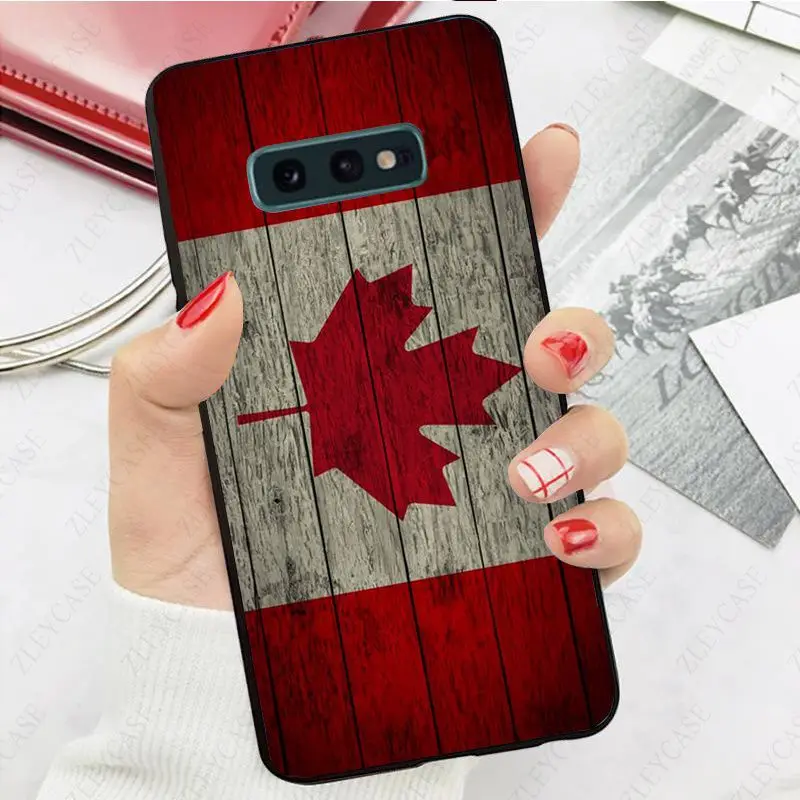 Черный чехол для телефона с канадским флагом samsung galaxy s10plus s10e s10lite s9 s8plus s20plus s7 s6edge