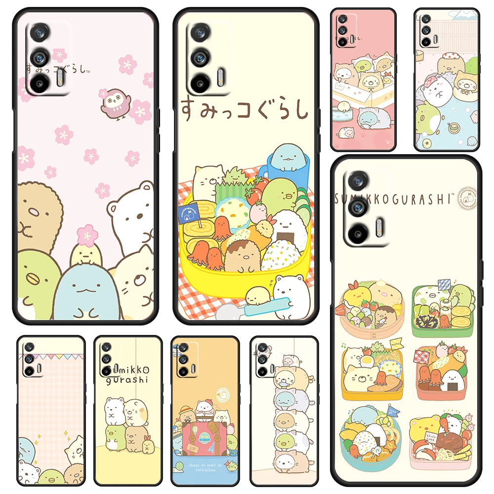 

Sumikko Gurashi Cute For OPPO Realme GT Explorer Master Neo Flash Edition C21 C20 C15 C11 C3 Soft Black Phone Case