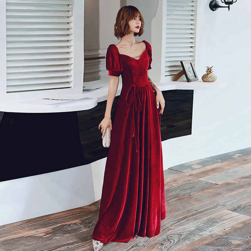 Вельветовые вечерние платья новинка 2019 длинное вечернее платье с вырезом
