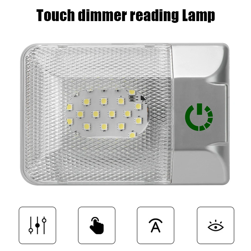 

RV Ceiling Dome Light 12V For Camper RV Trailer Car Interior Lighting Adjustable Touch Dimmer LED Reading Lamp