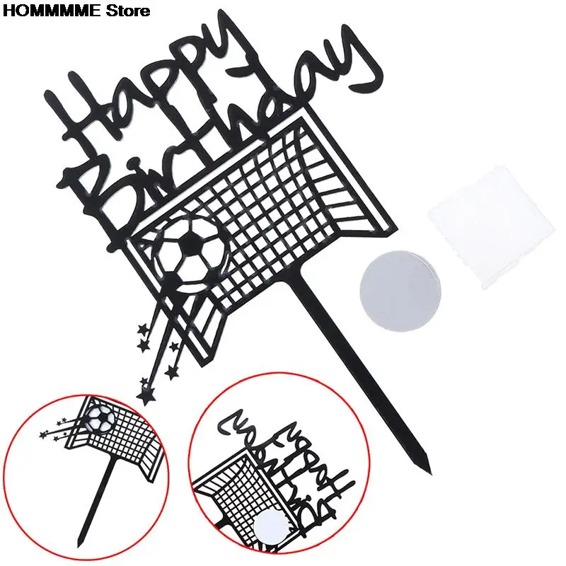 

Creative Cake Decorations Football Acrylic Cake Topper Soccer Happy Birthday Cake Topper For Boys Birthday Sports Party