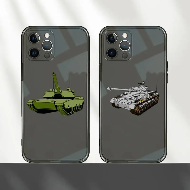 

tank cartoon pattern Phone Case Transparent for iPhone 7 8 11 12 se 2020 mini pro X XS XR MAX Plus