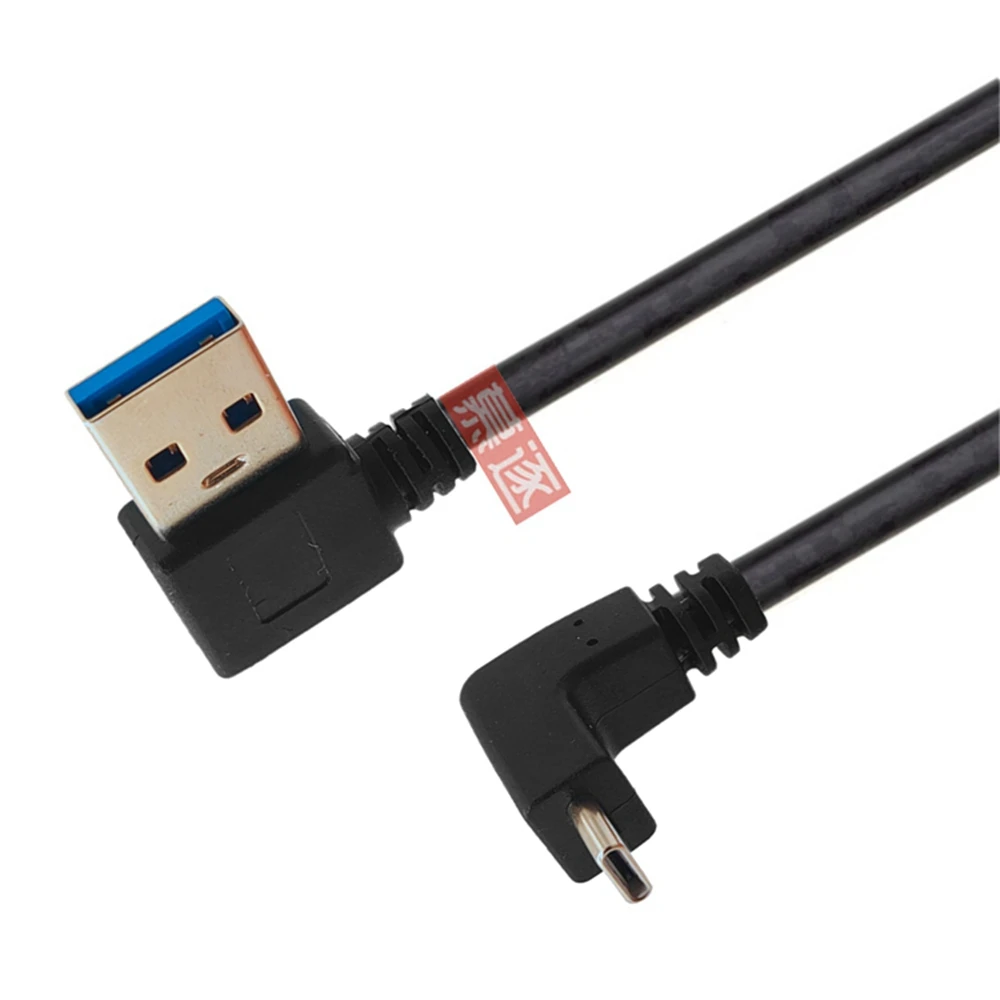 Фото Rechten Winkel USB Type C Ladegerät Kabel Schnelle Lade 90 Grad Type-C Daten Kabel для LG V40 V35 thinQ V30 Q7 G7 G6 G5 1M №3