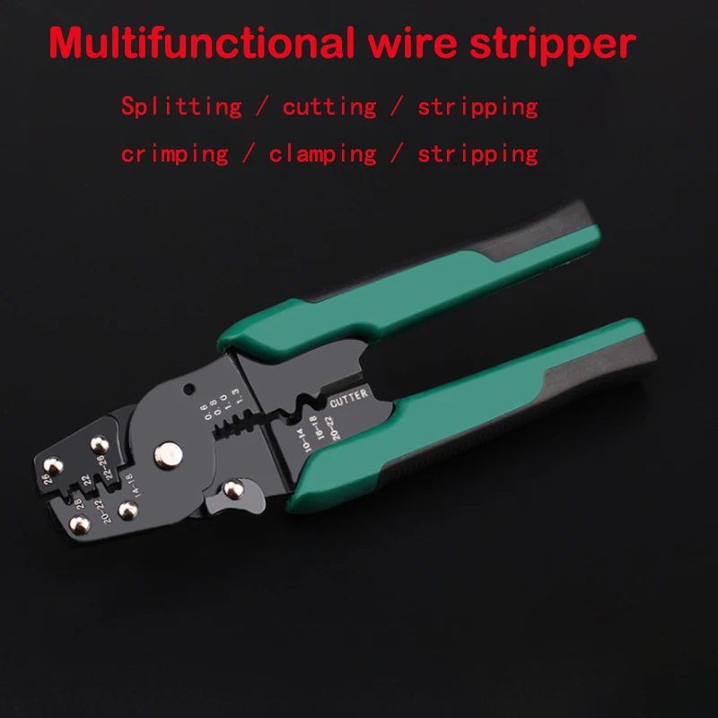 

EUROP STYLE Crimping Tool Crimping Plier Wire Stripper Cutter Crimper WireTool 10-26AWG Quadrilateral Tube Bootlace Terminal