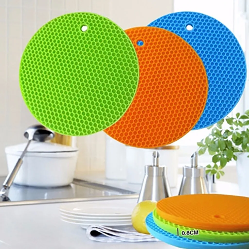 Силиконовая подставка для кастрюль термостойкая Нескользящая круглая утепление