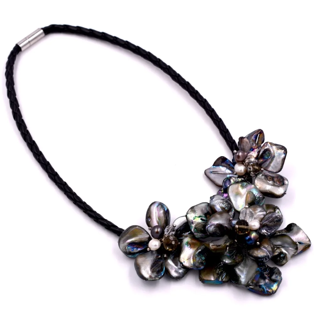 Новинка 2020 черная Швабра ручной работы с кристаллами и пресноводным жемчугом