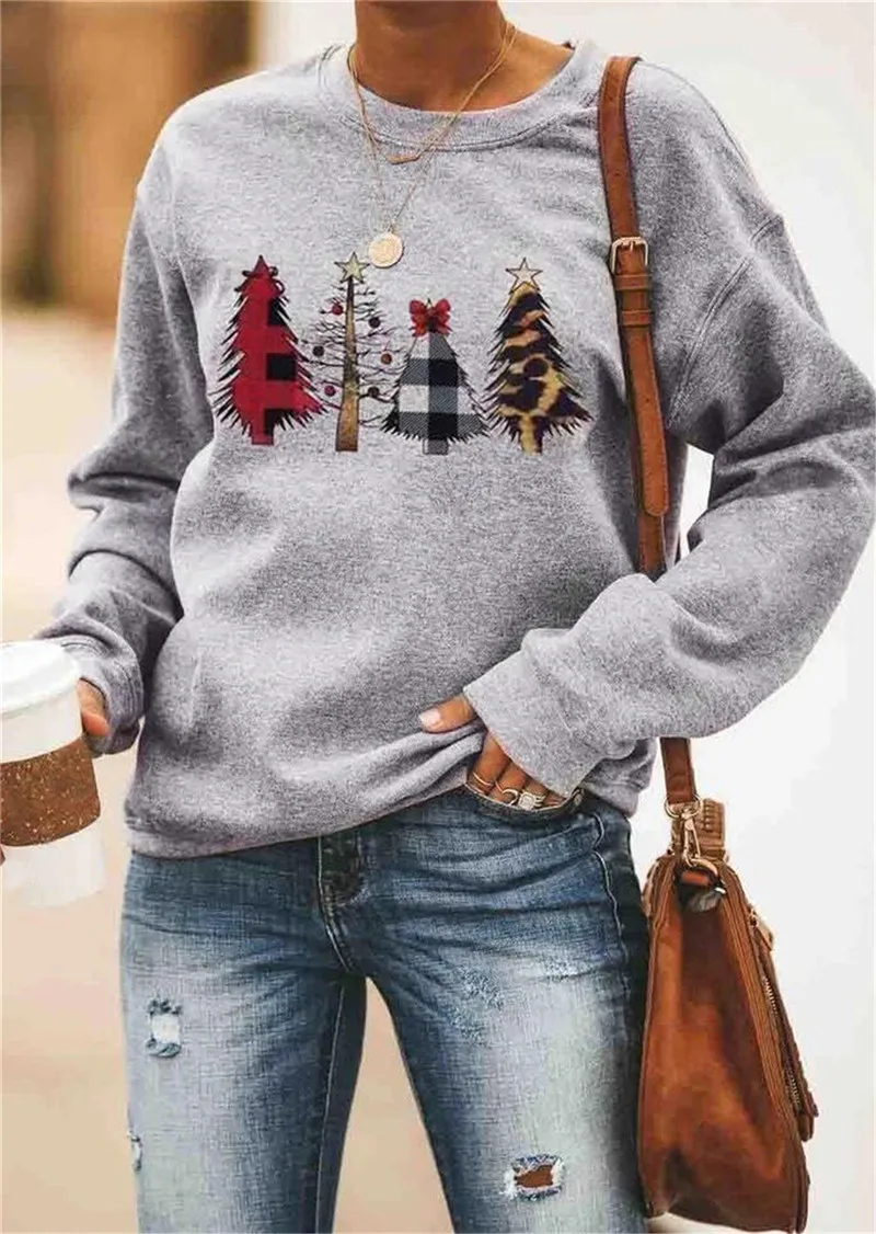 Женский свитшот с леопардовым принтом длинным рукавом|Женские толстовки и