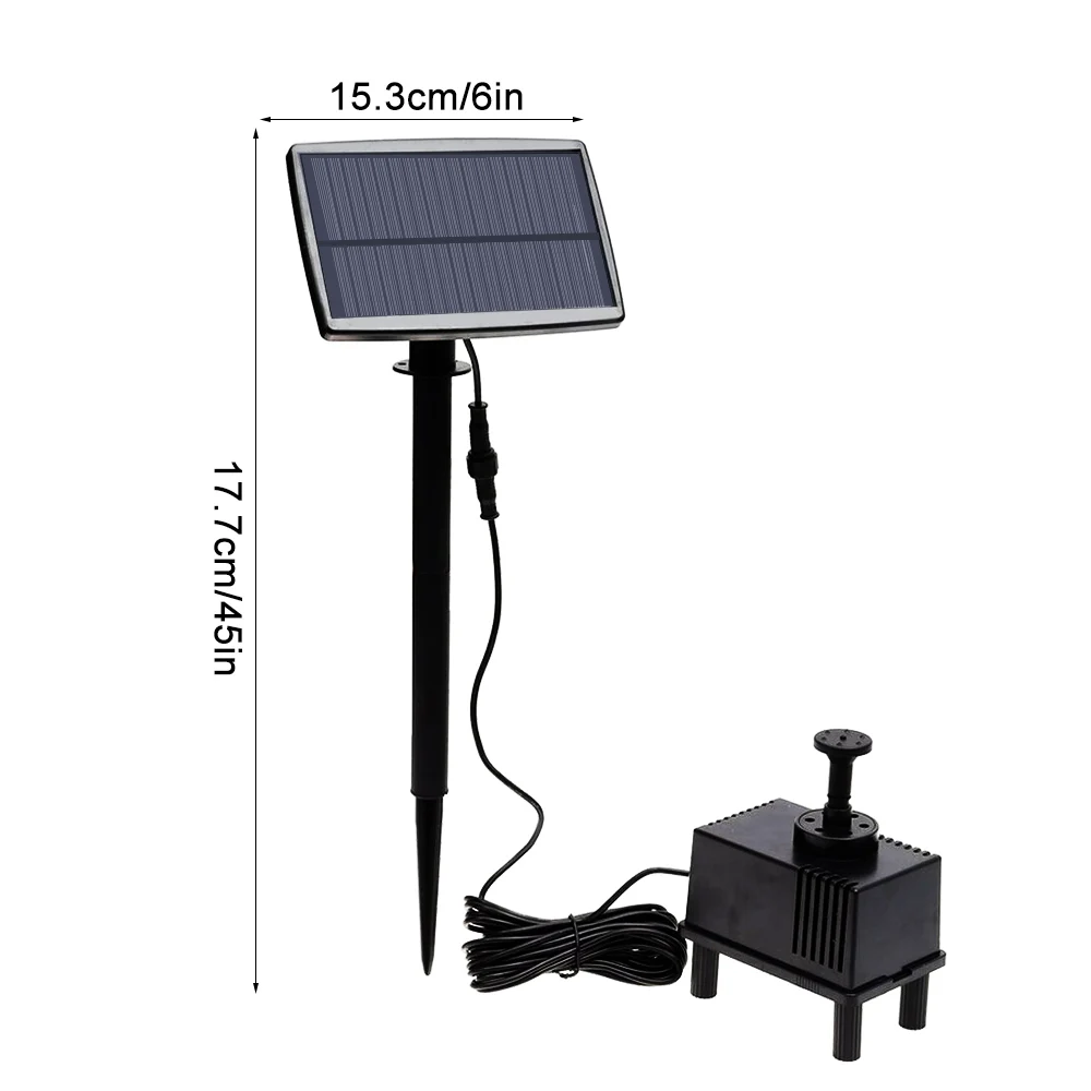 New Solar Power Water Fountain Inserted Line Length 5 Meters Panel For Garden Pool Submersible |