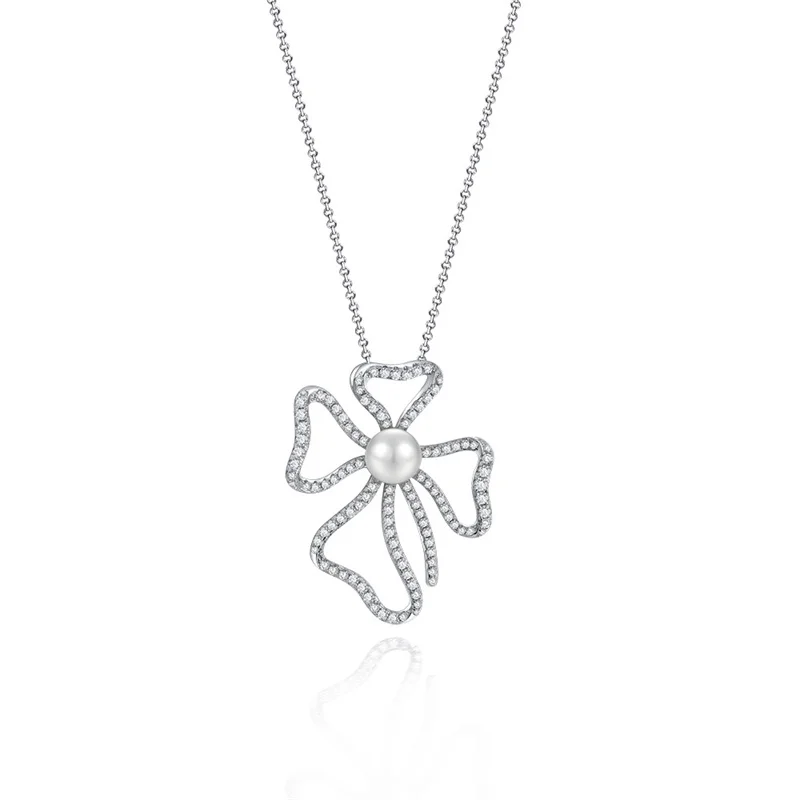 

Designer Fashion 925 Sterling Silver Jewelry 3A Cubic Zirconia Party Necklace