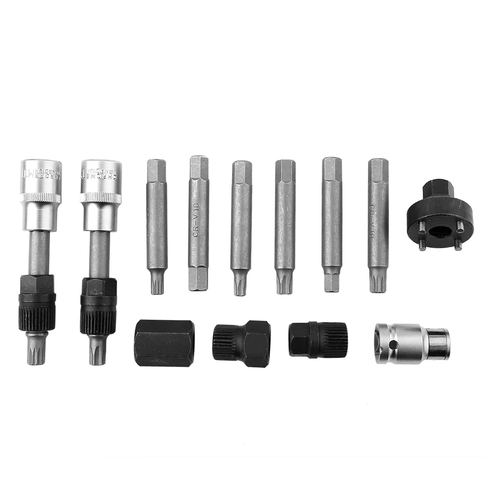 

13 Pcs Alternator Freewheel Pulley Removal Socket Bit Set Garage Service Tool Kit Professional auto tools