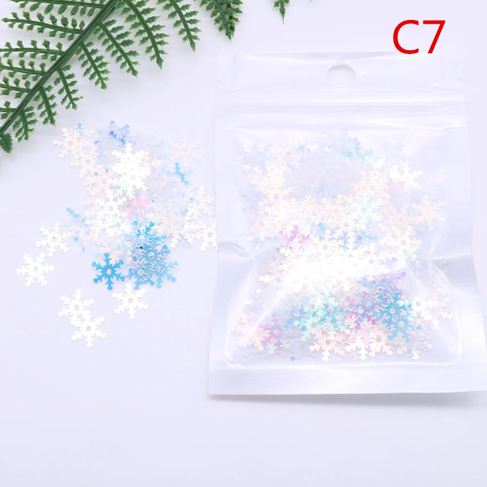 10mm Snowflake Pvc Sequins Christmas Dress Slime Mobile Phone Shell Filled With Diy Accessories Clothing Materials Accessories - Цвет: C7