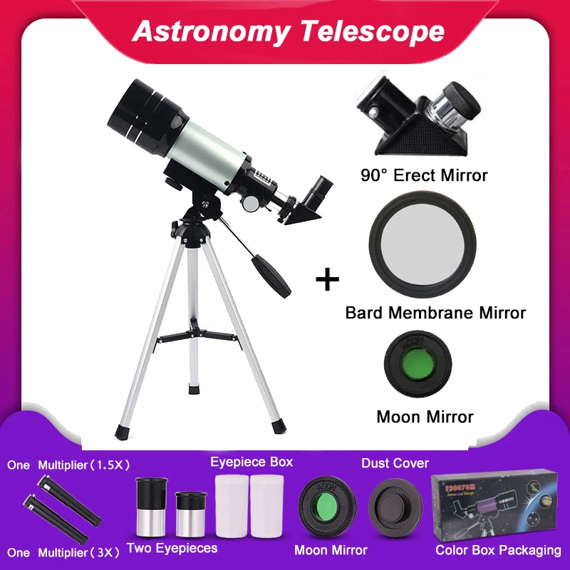 

JLETOLI Professional Astronomy Telescope with Tripod Night Vision Monocular Telescope Observable Moon Beginner Level Telescope