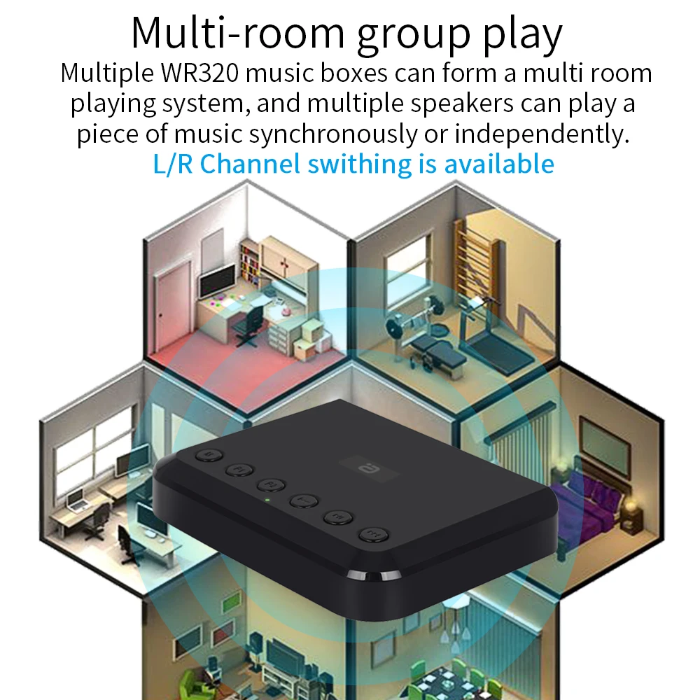wifi wireless audio receiver multiroom bluetooth 5 0 music adapter for optical hifi speakers system airplay spotify dlna wr320 free global shipping