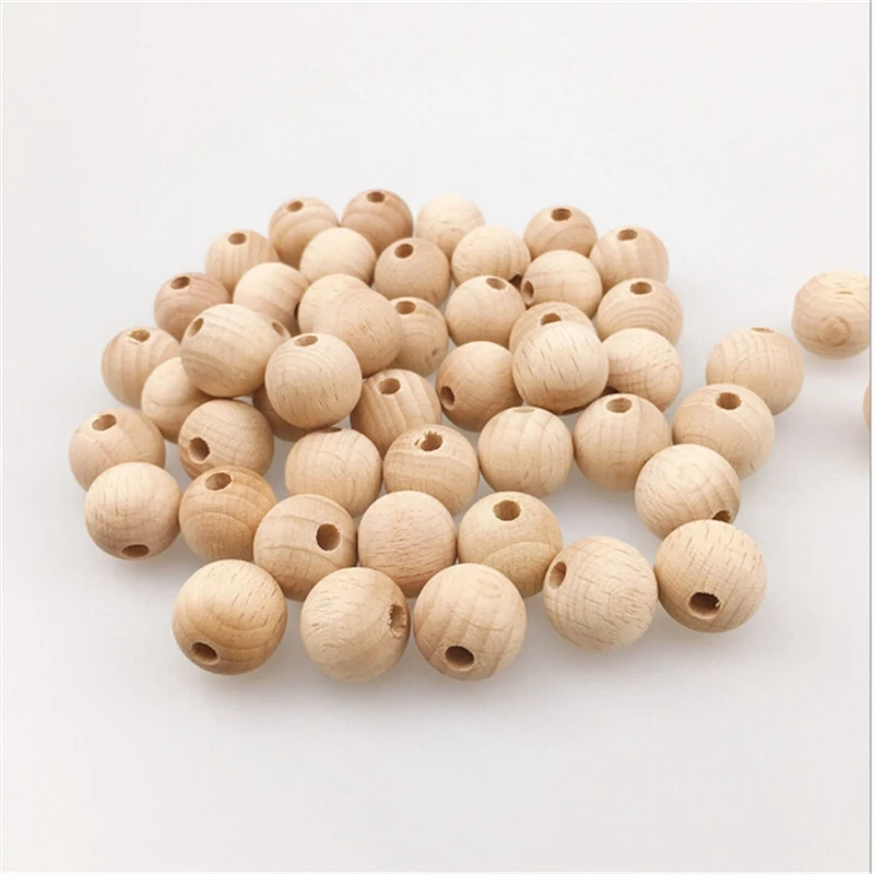 

10-150PCS Natural Ball Wood Spacer Beads 8-20mm Teething Beads Round Wood Teether Beads Wholesale For Baby Care Toys Jewelry
