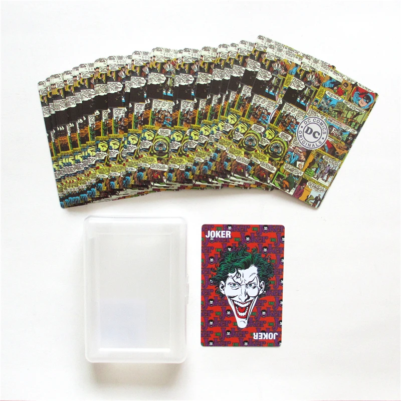 

waterproof pvc plastic playing cards deck Anime super hero novelty poker set comic figures joker pokers game with plastic box