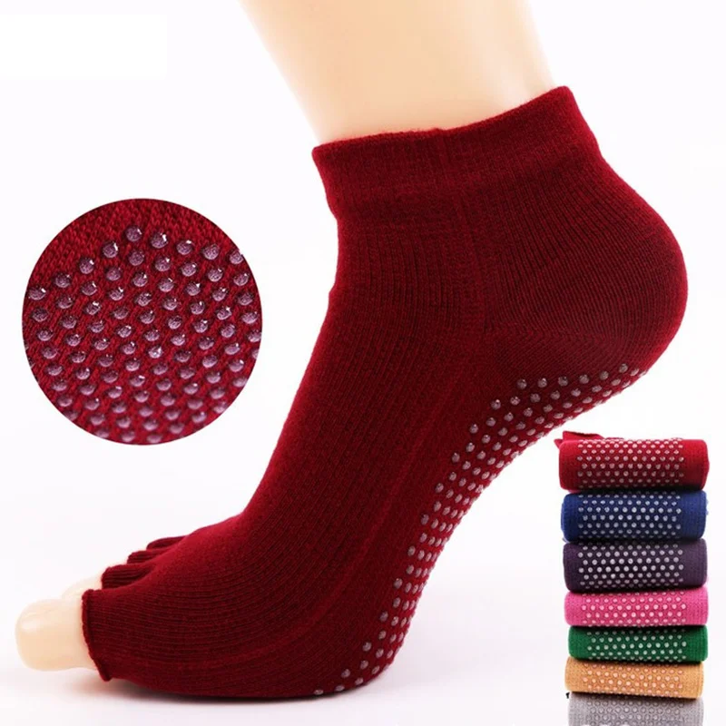

Women Non-slip Open-toed Yoga Socks Ladies Five-finger Silicone Sports Socks Spring Autumn Dance Socks Palites MKG811
