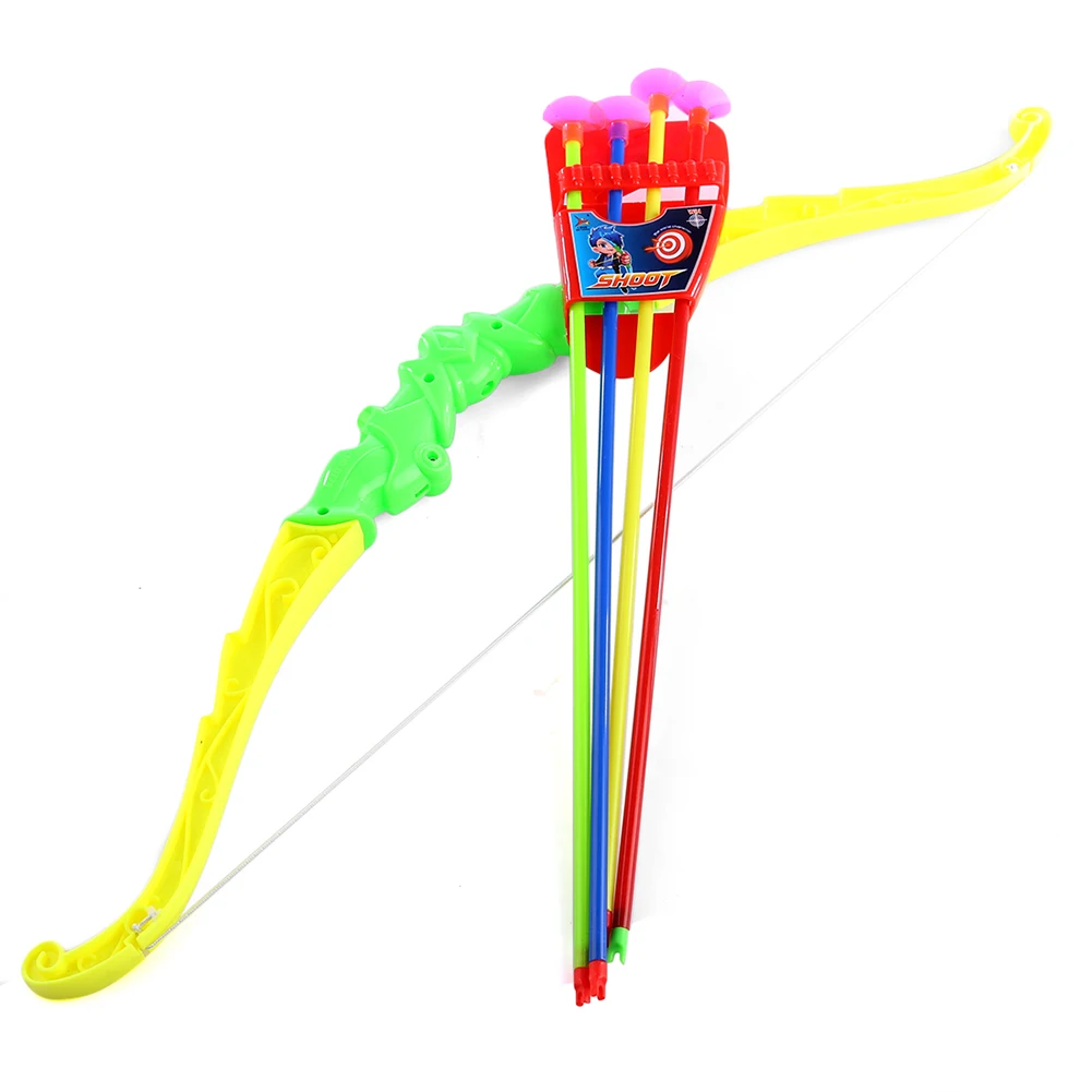 

21 Inch Outdoor Shooting Toys For Children Simulation Plastic Bow 4PCS Arrow Toy Safety Soft EVA Arrow Rondom Color Sent