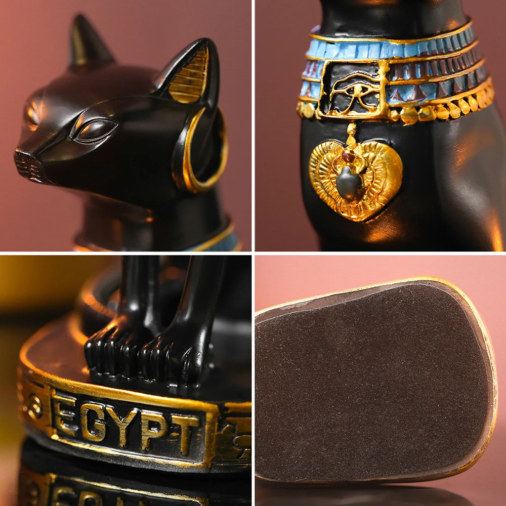 

Africa Style Resin Auspicious Cat Model Sculpture Home Decoration Modern Lucky Cat Statue Office Desk Decorative Wedding Decor