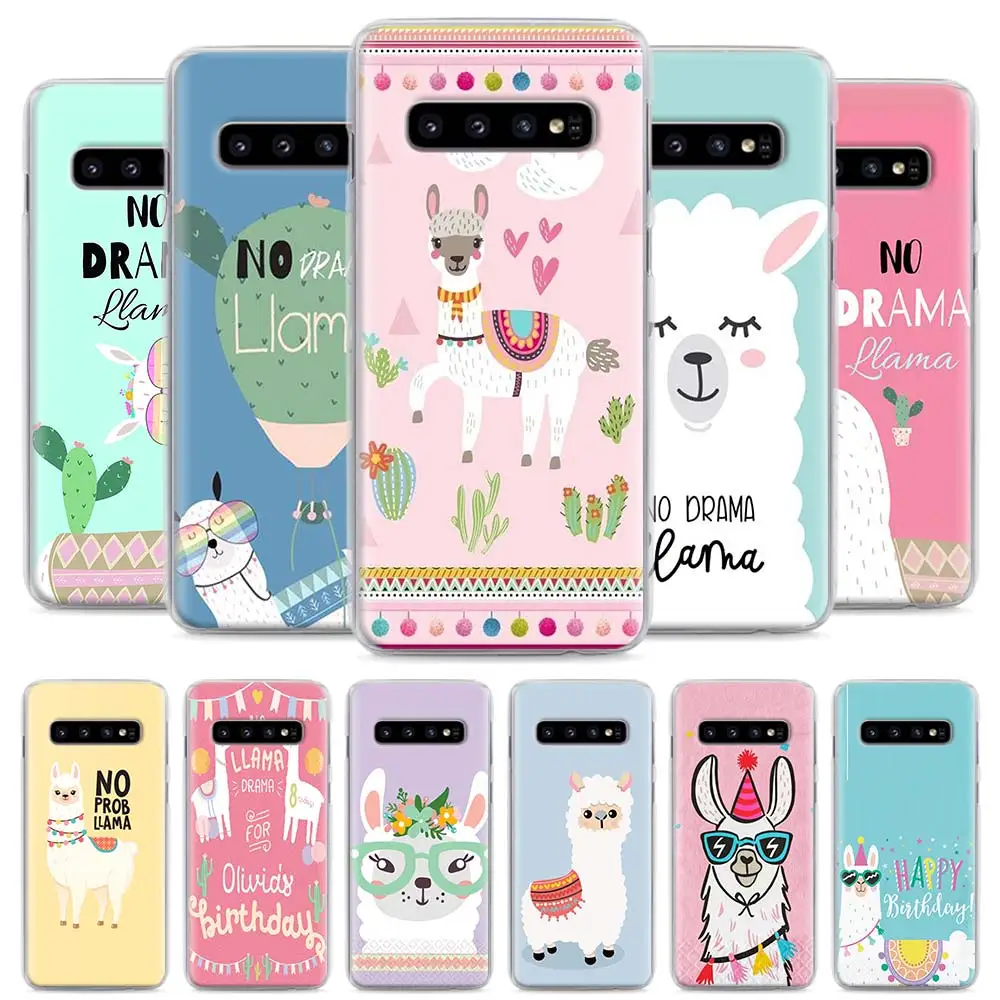 Чехол для телефона с ламой альпакой и изображением лица животного Samsung Galaxy S10e S20